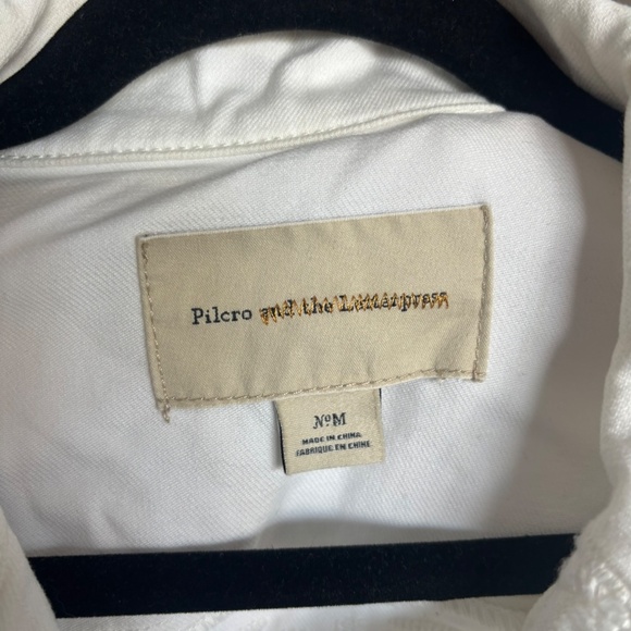 Anthropologie White Floral Denim Jacket (M) - Picture 6 of 6